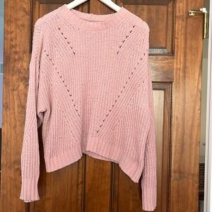 Lightly used American Eagle Sweater blush color size small.